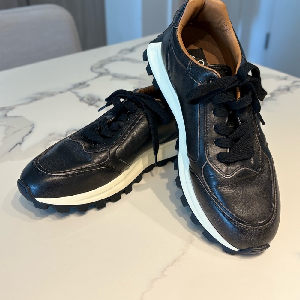 NEW!!! Lui Jo Men's Black Leather Lace-Up Sneakers, Sz 10